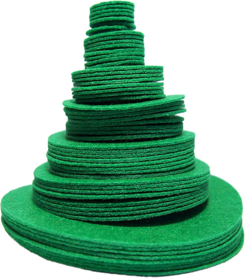 Playfully Ever After Green Stiff Felt Circle (3/4 to 4 inch Mixed Size Pack - 54pc)...