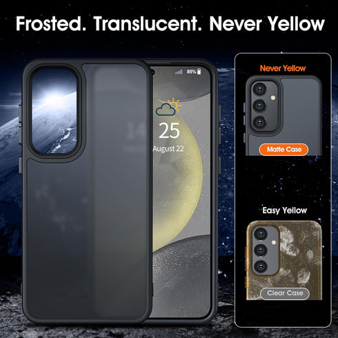 Oterkin Samsung Galaxy A35 5G Case (Black, Nanoscale Electroplating Coating), Includes 9H HD Screen Protectors, Military Grade Protection, Translu...