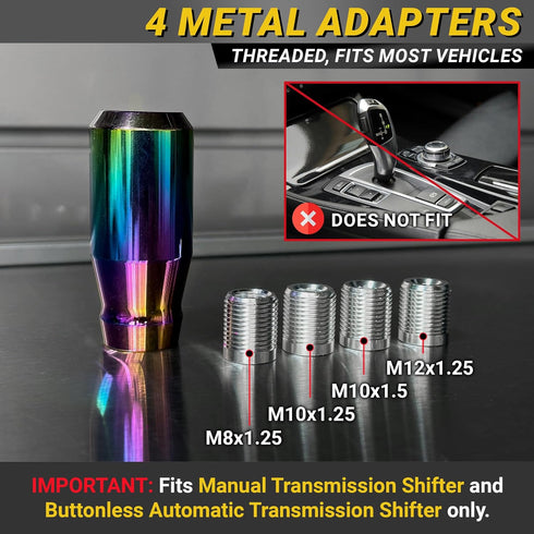 Neo Chrome Manual Gear Shift Knob | Automatic Buttonless Shifter Knobs | Gear Stick Shift Knobs | Gear Shifter Knob Manual 6 Speed 5 Speed Car...