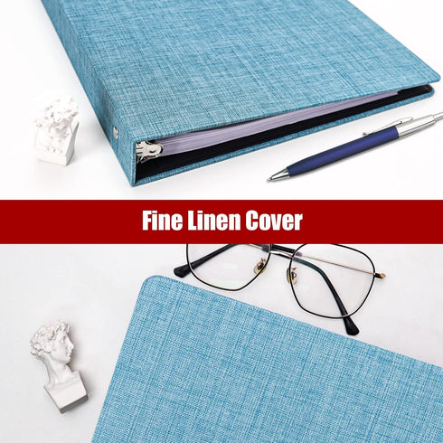 Vienrose 3 Ring Binder 1 Inch Round Rings Durable Binder with Linen Cover Holds 8.5" x 11" Paper for School Office and Home Blue...