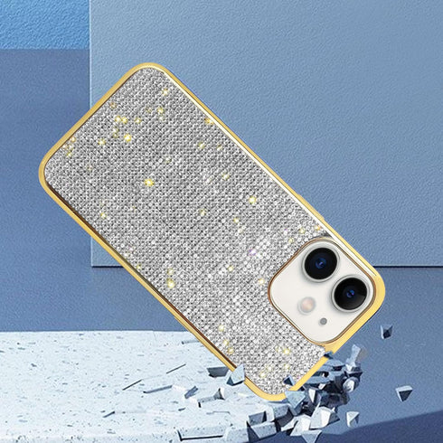 LUVI Fusicase for iPhone 11 Diamond Case Cute Bling Glitter Rhinestone Crystal Shiny Sparkle Protective Cover with Electroplate Plating Bumper Lux...
