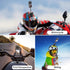 Flexible Adhesive Helmet Mount for insta360, Motorcycle Windscreen Camera Mount with Gear & Carbon Firber Extention Rod Compatible with insta360 X...
