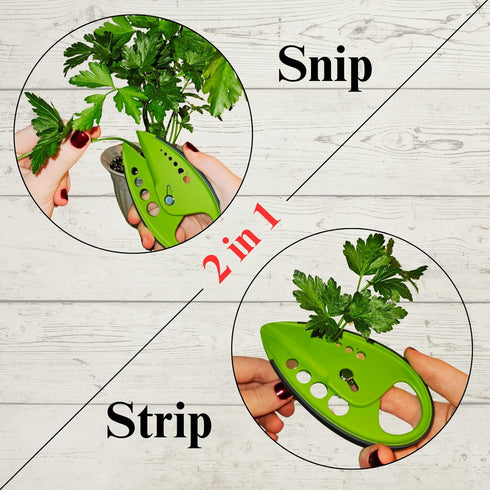 Herb Stripper, Herb Cutter, 10 holes Kitchen Herbs Leaf Stripping Tool, Adjustable and Lockable Cutter Blade, Peeler for Kale, Collard Greens, Thy...