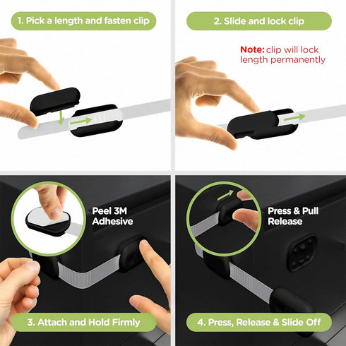 Baby Proofing Child Safety Locks (2 Pack) by Skyla Homes - The Safest, Quickest and Easiest 3M Adhesive Cabinet Latches, No Screws & Magnets, Mult...