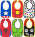 Marvel Avengers Hulk Spider Man Thor Iron Man Captain America 6 Pack Bibs One Size...