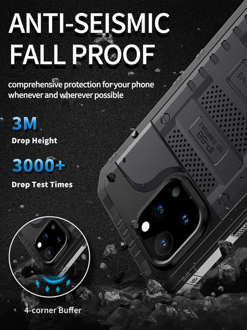 Unitedtime for iPhone 14 Pro Max Case Waterproof with Built-in Screen Protector Full Body Rugged Hard Silicone, Military Grade Shockproof Dustproo...