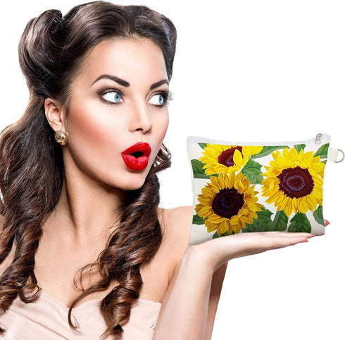 Weewooday Sublimation Blanks Cosmetic Bags Multipurpose DIY Heat Transfer Makeup Bags Toiletry Pouch Iron on Transfer Zipper Canvas Pencil Bag for...