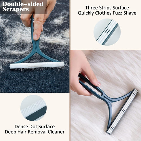 Pet Hair Remover for Couch, Carpet Scraper Fur Removal Tool for Furniture, Lint Cleaner Dog Hair, Reusable Cat Hair Removal Brush for Car Detailin...