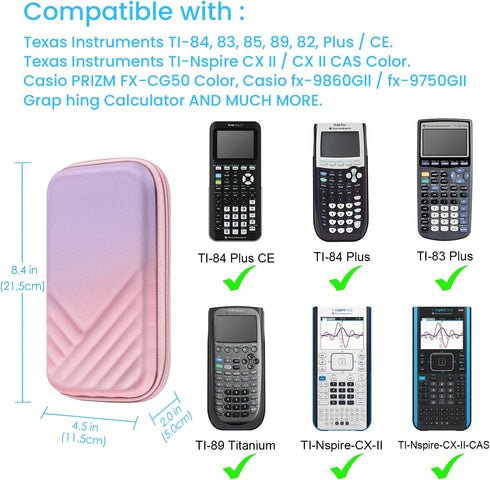 Fintie Graphing Calculator Carrying Case for Texas Instruments TI-Nspire CX II CAS/Tl-Nspire-CX-ll, TI-84 Plus CE/TI-84 Plus Color Graphing Calcul...