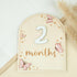 Monthly Baby Milestone Wooden Circle - Baby Monthly Milestone Sign - Months Baby Milestone Signs Cards - Newborn Gift for Girl and Boy - 1-12 Mont...