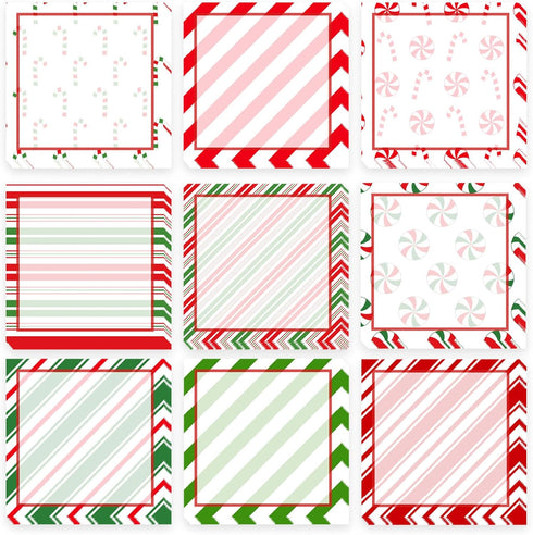 9 Pieces Christmas Candy Sticky Notes 3x3 Inch Cute Christmas Candy Note Pads Adesive Winter Candy Memo Notes for School Office Home Supplies Stud...