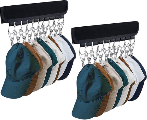 Hat Rack for Baseball Caps Hat Organizer Holder for Hanger & Room Closet Display, 2Pack 10 Hat Storage Clips for Hang Ball Caps Beanie, for Men Gi...