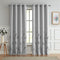 Melodieux Wheat Embroidery Linen Textured Curtains for Living Room Bedroom, Farmhouse Style Rustic Flax Drape Grommet, Grey Wheat, 52 by 84 Inch (...