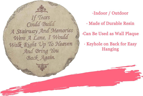 Spoontiques - Garden Décor - If Tears Could Build A Stairway Memorial Stepping Stone - Decorative Stone for Garden...