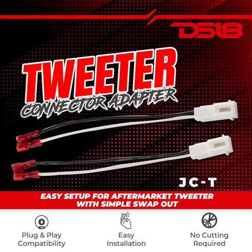 DS18 JC-T Tweeters Connector Adapter for Selected Chrysler/Dodge/Jeep Wrangler - Speaker Wire Harness Connector Plug Replacement - Tweeter Audio C...