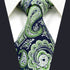 S&W SHLAX&WING Mens Ties Gray Blue Green Neckties for Men Silk Paisley Classic Size Necktie with Pocket Square Set...