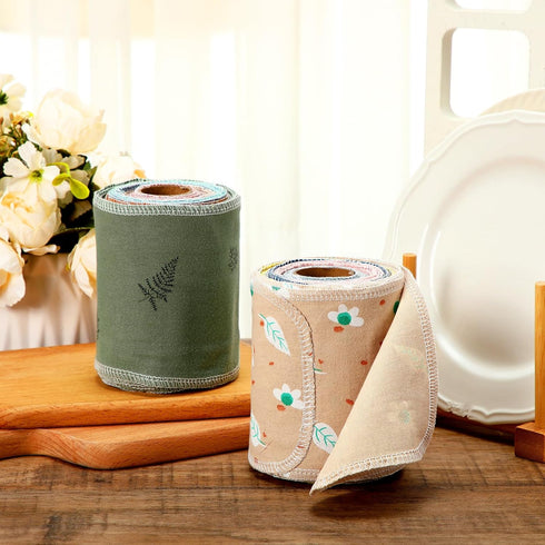 50 Pcs Reusable Toilet Washable Bidet Towels Rerollable Cloth Wipes Paperless Towels Roll Absorbent Cotton Towels Paper Towels for Kitchen Paperle...