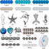 SUNNYCLUE 1 Box 270Pcs Bracelet Making Kit Ocean Theme Bracelet Set Colorful 8mm Glass Beads Mermaids Shells Seahorses Charms for Jewelry Marking ...