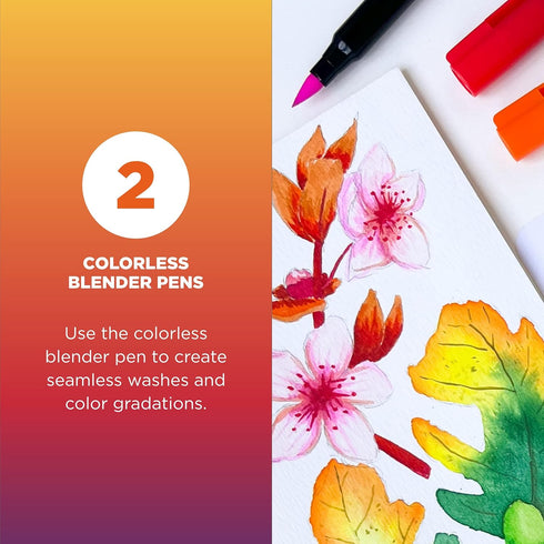 SAKURA Koi Colorless Blender Brush Set - Clear Watercolor Brush Pen - Colorless - 2 Pack...