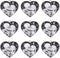 KitBeads 20pcs Heart Shaped Skull Charms Couple Kissing Skeleton Charms Star Moon Dark Night Celestial Black Heart Charms for Jewelry Making Bulk...