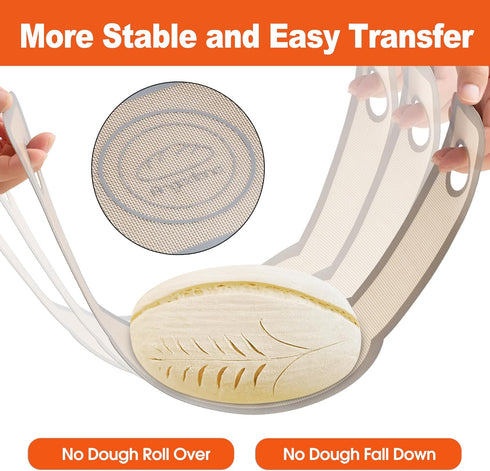 Angadona Silicone Bread Sling Oval. Non-Stick & Easy Clean Reusable Oval Silicone Baking Mat for dutch oven. With Long Handles Sourdough Bread Bak...