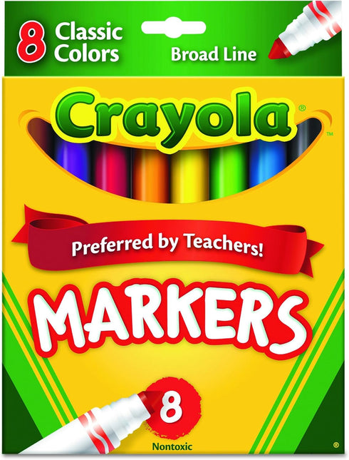 Crayola Broad Line Markers, School Supplies, Colors may vary, 8 Count...