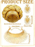 Yinkin African Jewelry Set for Women Party Gold Statement Earrings Collar Bib Necklaces African Turban Head Wrap for Theme Party...