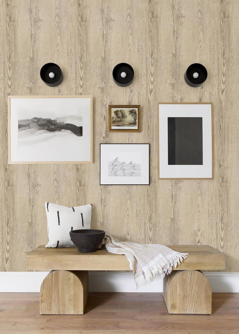 118"X17.7" Light Brown Wood Grain Contact Paper Faux Wood Peel and Stick Wallpaper Wood Removable Self Adhesive Waterproof Wallpaper...