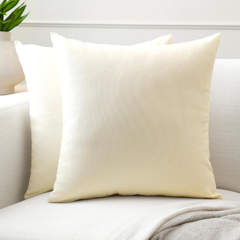 Encasa XO Throw Pillow Covers 20x20 in Set of 2 Natural | No Inserts | Cotton Pillow Covers for Living Room, Bed, Sofa, Couch | Decorative Cushion...