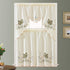 GOHD Dancing Butterfly. 3pcs Multi-Color Embroidery Cafe Curtain Set/Swag & Tiers Set with cutworks. Window Treatment Set for Small Windows. (SAGE...