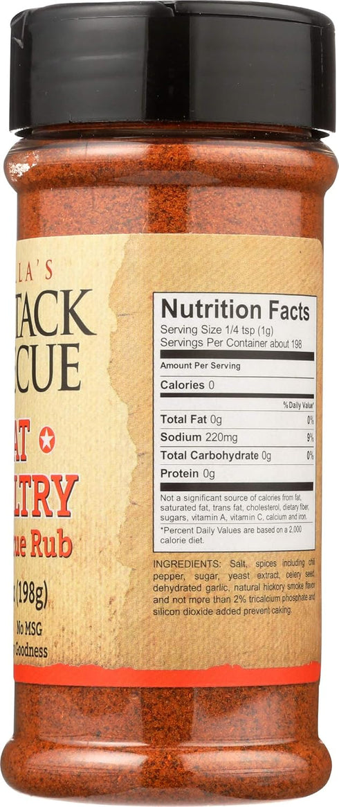 FIORELLAS JACK STACK BBQ Meat & Poultry BBQ Rub, 7 OZ...