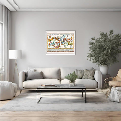 Posterizer 1 pcs-1668 celestial map Figura observat Cometica-Astrology & Zodiac Art-Gift for Steampunk and Astrology Lovers-décor for living room,...