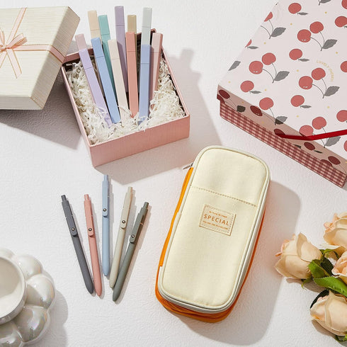 Henoyso 18 Pcs Aesthetic Bible Study Supplies Include Big Capacity Pen Bag with Zipper 12 Pcs Chisel Tip Bible Highlighters 5 Pcs Quick Dry Retrac...