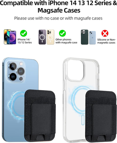Upgraded for Magsafe Wallet, Strongest Magnetic Wallet, for iPhone Wallet Magsafe with 2 Card Slots, Magnetic Card Holder Wallet for iPhone 15/14/...