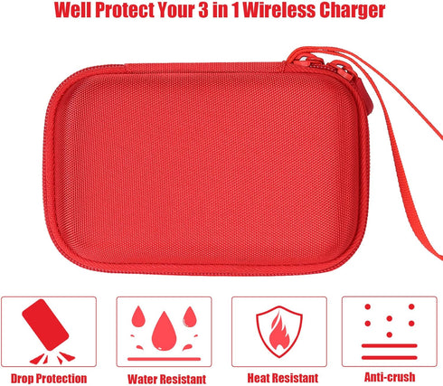 Aenllosi Hard Carrying Case Replacement for UCOMX Nano 3 in 1 Foldable Wireless Charging Station (Red,Case Only)...