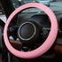 Spurtar Pink Steering Wheel Cover Women Girls, Soft Pink Car Accessories Ultra Thin Silicone Texture Cute Steering Wheel Covers, Fit Diamenter 15"...