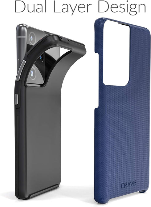 Crave Dual Guard for Galaxy S21 Ultra Case, Shockproof Protection Dual Layer Case for Samsung Galaxy S21 Ultra, S21 Ultra 5G (6.8 inch) - Navy...
