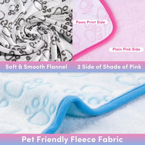 Stuffed 3pcs Premium Soft Dog Blankets for Small Dogs, Cat Blanket Calming Washable for Bed Couch Crate Protection Cover, Dog Puppy Kitten Essenti...