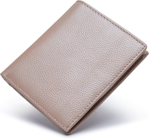 Bveyzi Ultra Slim Small Leather Women Wallet Rfid Blocking Tiny Thin Bifold Pocket Ladies Purse(Rose Gold)...