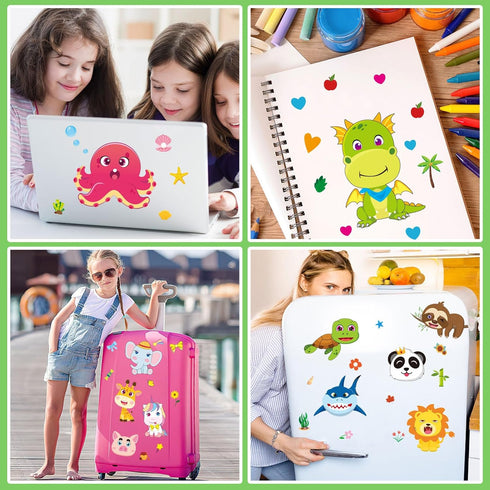 JULMELON 24 Sheets Make a Face Stickers for Kids, Make Your Own Animal Stickers, Classroom Fantasy Animal Mix and Match Sticker Sheets for Boys Gi...