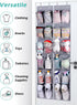 MISSLO Narrow Over The Door Shoe Organizer Door Hanger 12 Large Mesh Pockets Hanging Shoe Rack for Closet Door Cruise Ship Essential, Grey, 2 Pack...
