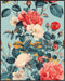Posterizer 1 pcs-bright blush and white flowers with blue background-Floral & Botanical Art-Abstract & Modern Art-Decor for Home & Office- UNFRAME...