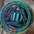 2 Year AA Medallion Reflex Rainbow Plated Black Sobriety Chip II...
