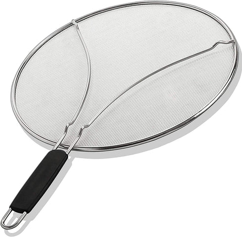 BergKoch Splatter Screen for Frying Pan - 13 Inch Stainless Steel Grease Splatter Guard - Cover Oil Splash when Sizzling Bacon, Cooking Fried Chic...