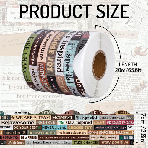 Whaline 65.6Ft Inspirational Bulletin Board Border Growth Mindset Scalloped Decorative Border Trim Motivational Craft Border Decor for Back to Sch...