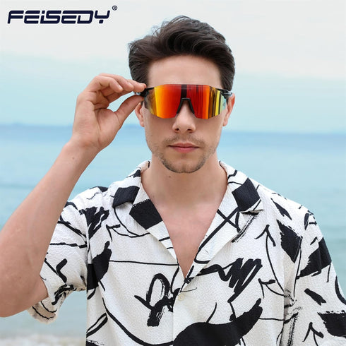 FEISEDY Rimless Sports Sunglasses for Men Women Tr90 Frame for Cycling Fishing Running B0116...