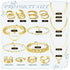 Henoyso 16 Pcs Gold Jewelry Sets for Women 4 Gold Necklace 4 Gold Bracelets 4 Gold Earring 4 Knuckle Rings Hoop Stud Earrings for Women Girls Vale...