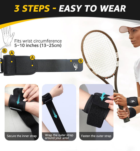HiRui Wrist Compression Strap Wrist Brace Wrist Wraps for Fitness, Weight Lifting, Tendonitis, Carpal Tunnel Arthritis, Pain Relief, Great Support...