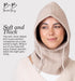 Brook + Bay Knitted Hooded Scarf w/drawstrings - Knit Balaclava Hood Scarf for Women Winter - Stylish Hooded Hat, Neck Warmer Cream...