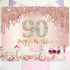 Happy 90th Birthday Banner Backdrop Decorations for Women, Rose Gold 90 Birthday Party Sign Supplies, Pink 90 Year Old Birthday Poster Background ...
